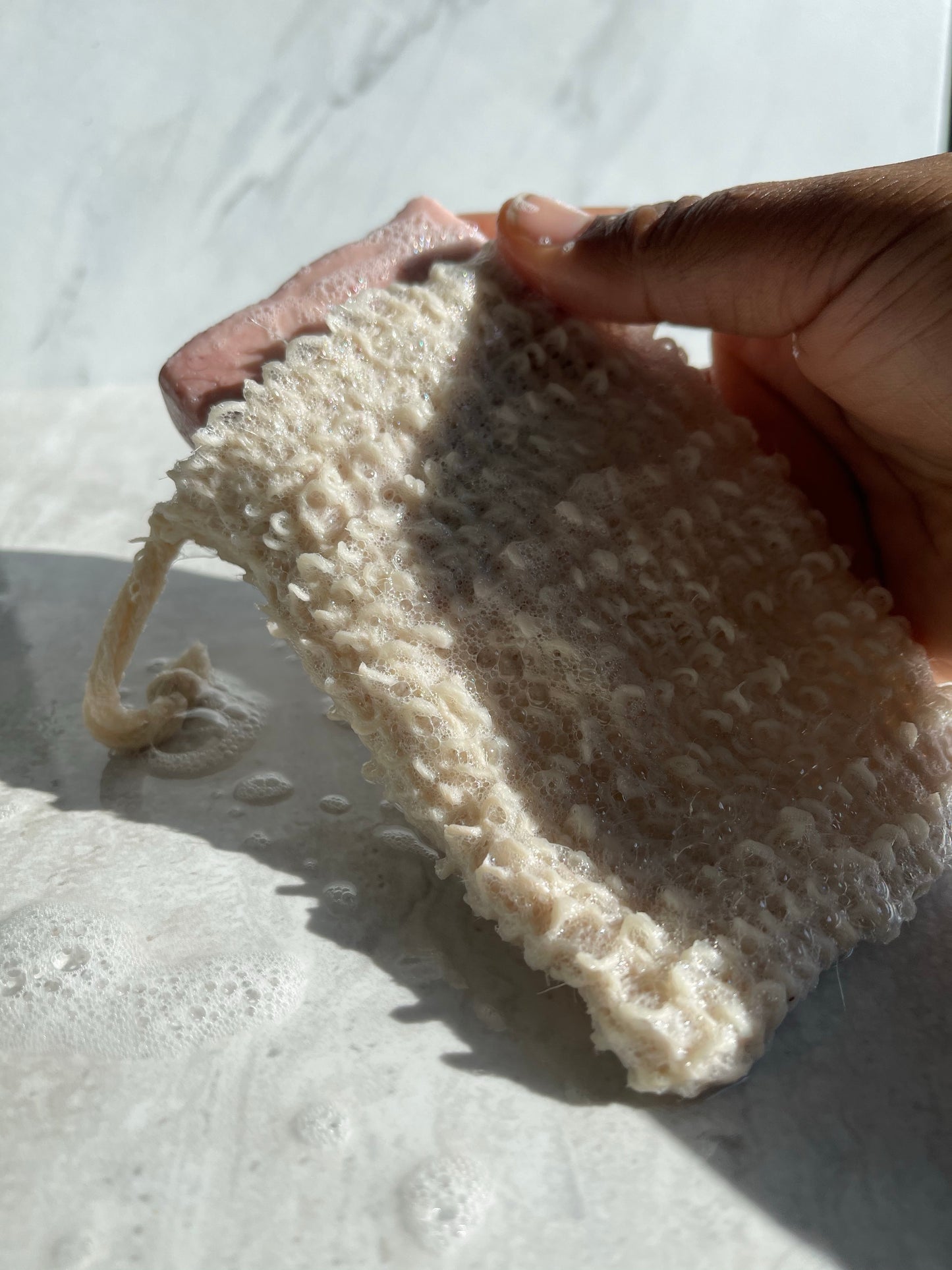 Exfoliating soap bag